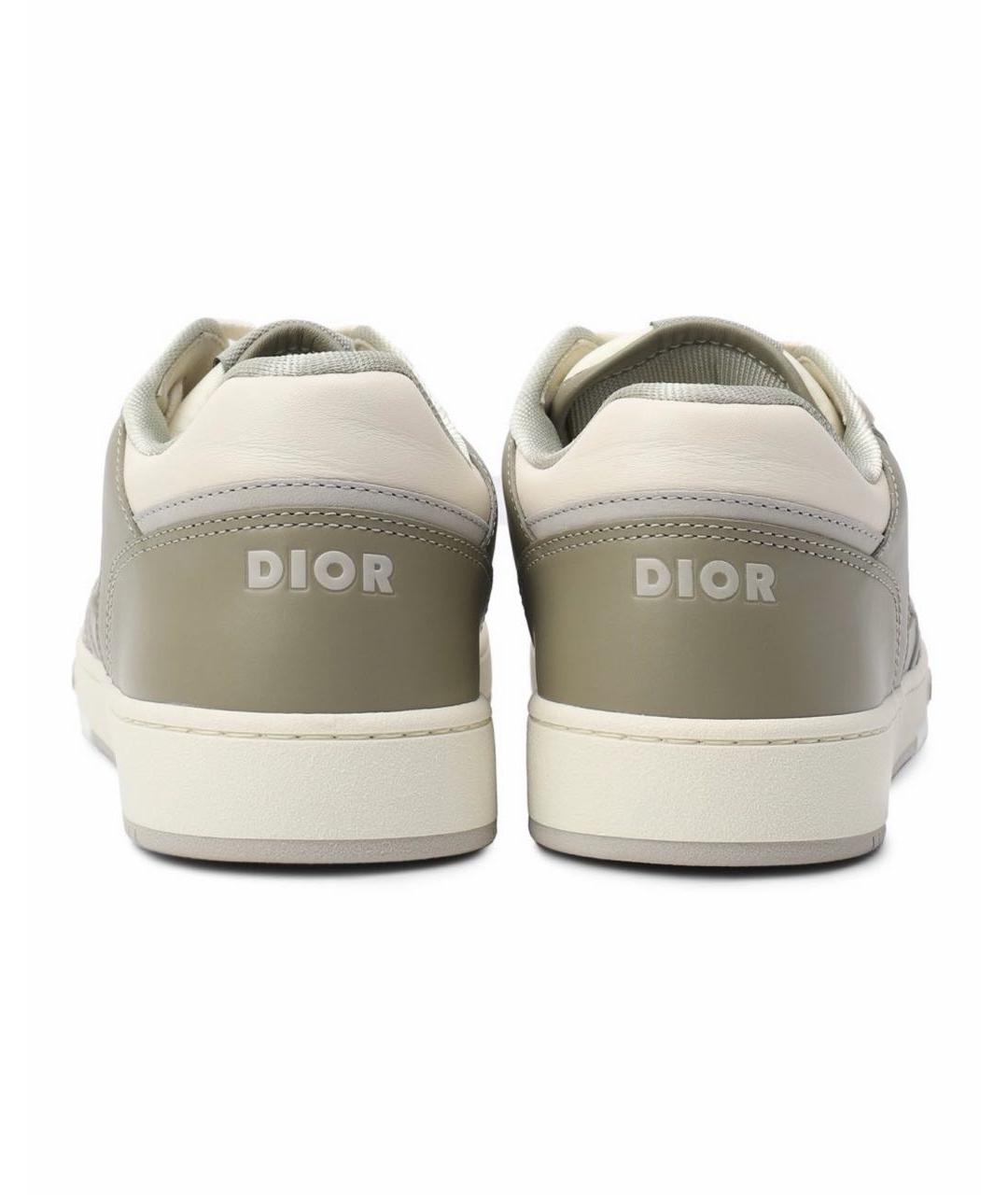 CHRISTIAN DIOR Бежевые кожаные низкие кроссовки / кеды, фото 4