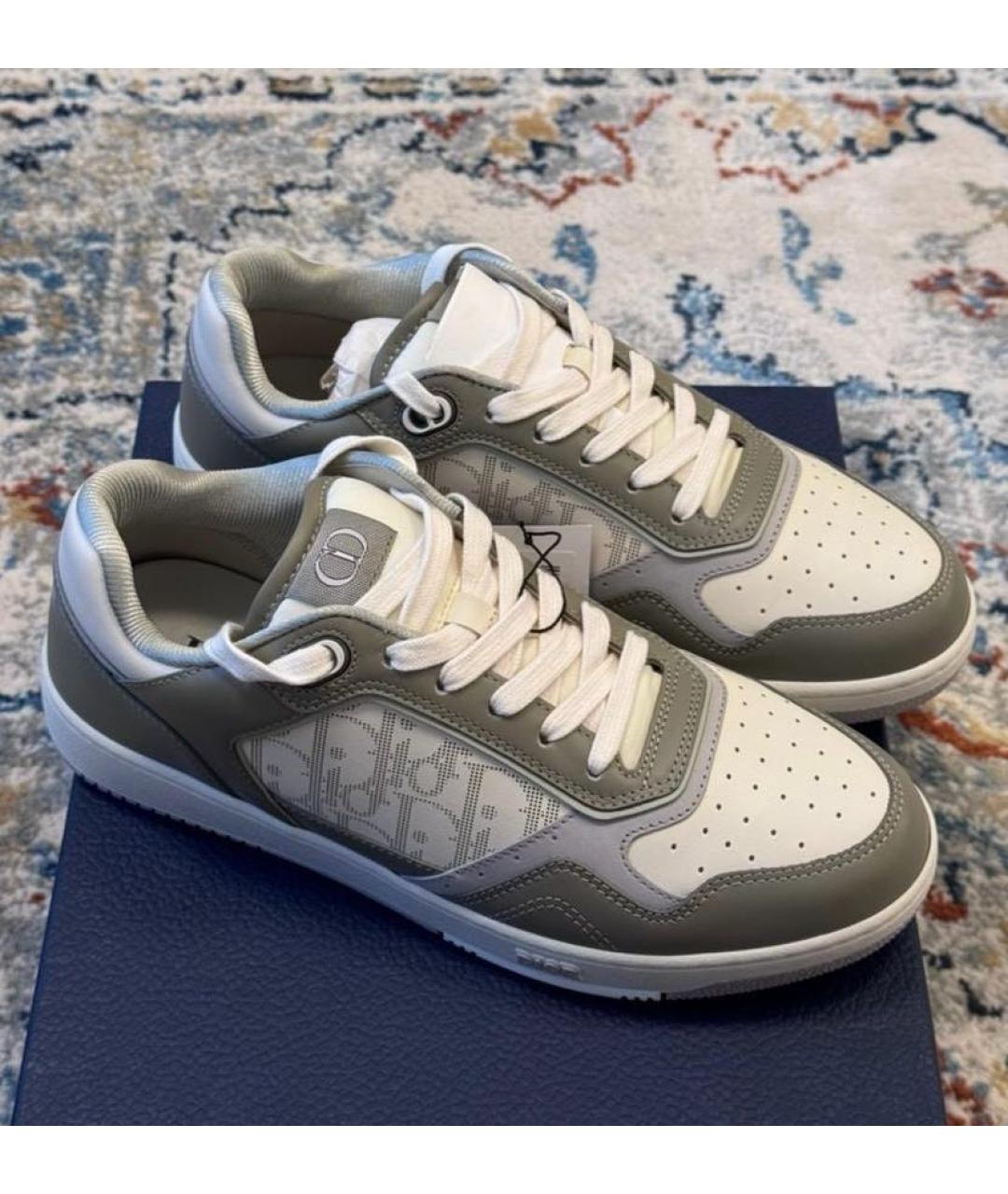 CHRISTIAN DIOR Бежевые кожаные низкие кроссовки / кеды, фото 6