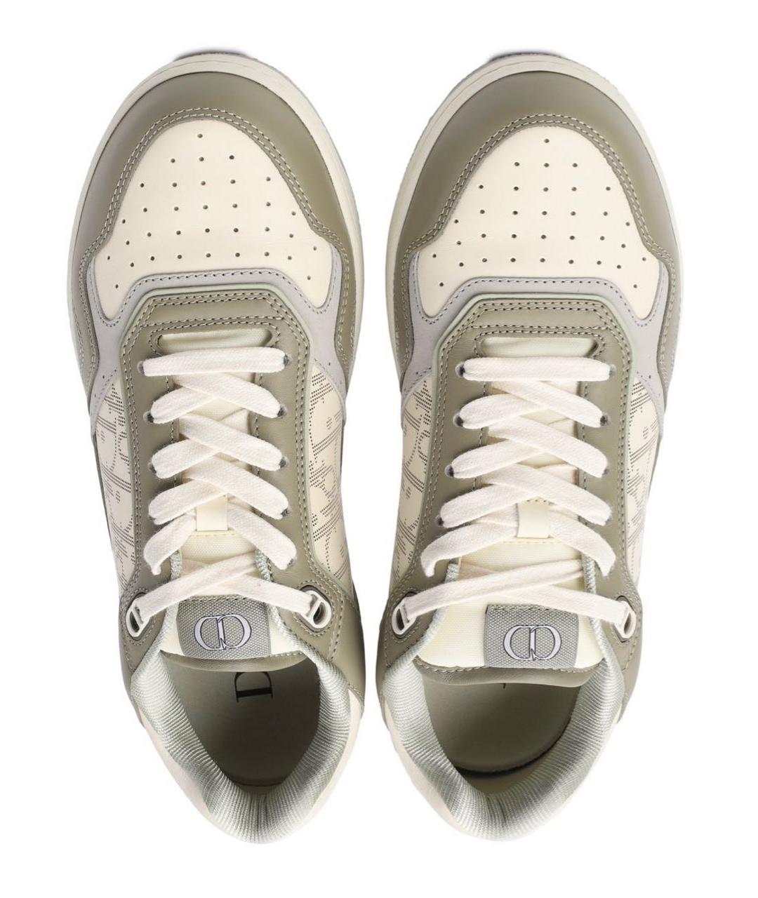 CHRISTIAN DIOR Бежевые кожаные низкие кроссовки / кеды, фото 3