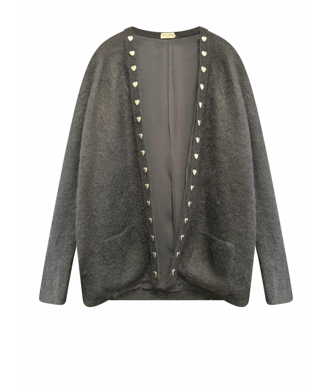SAINT LAURENT Черный шерстяной кардиган, фото 1