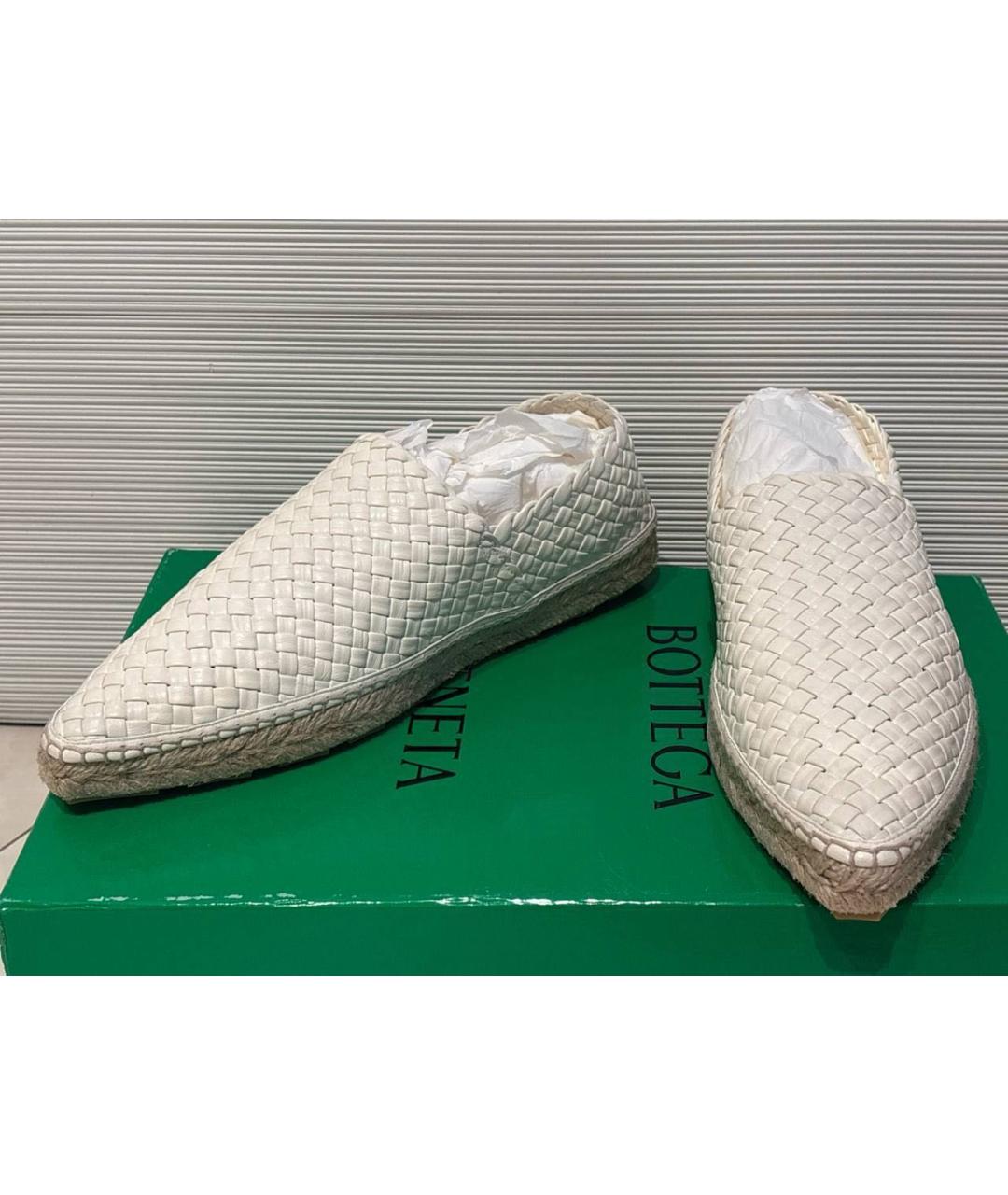 BOTTEGA VENETA Белые кожаные эспадрильи, фото 5
