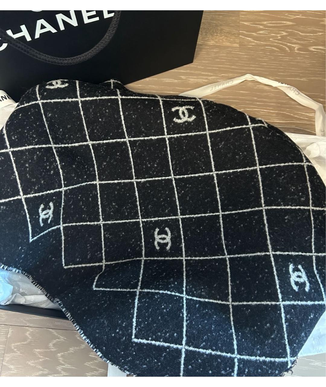 CHANEL Черный шарф, фото 7