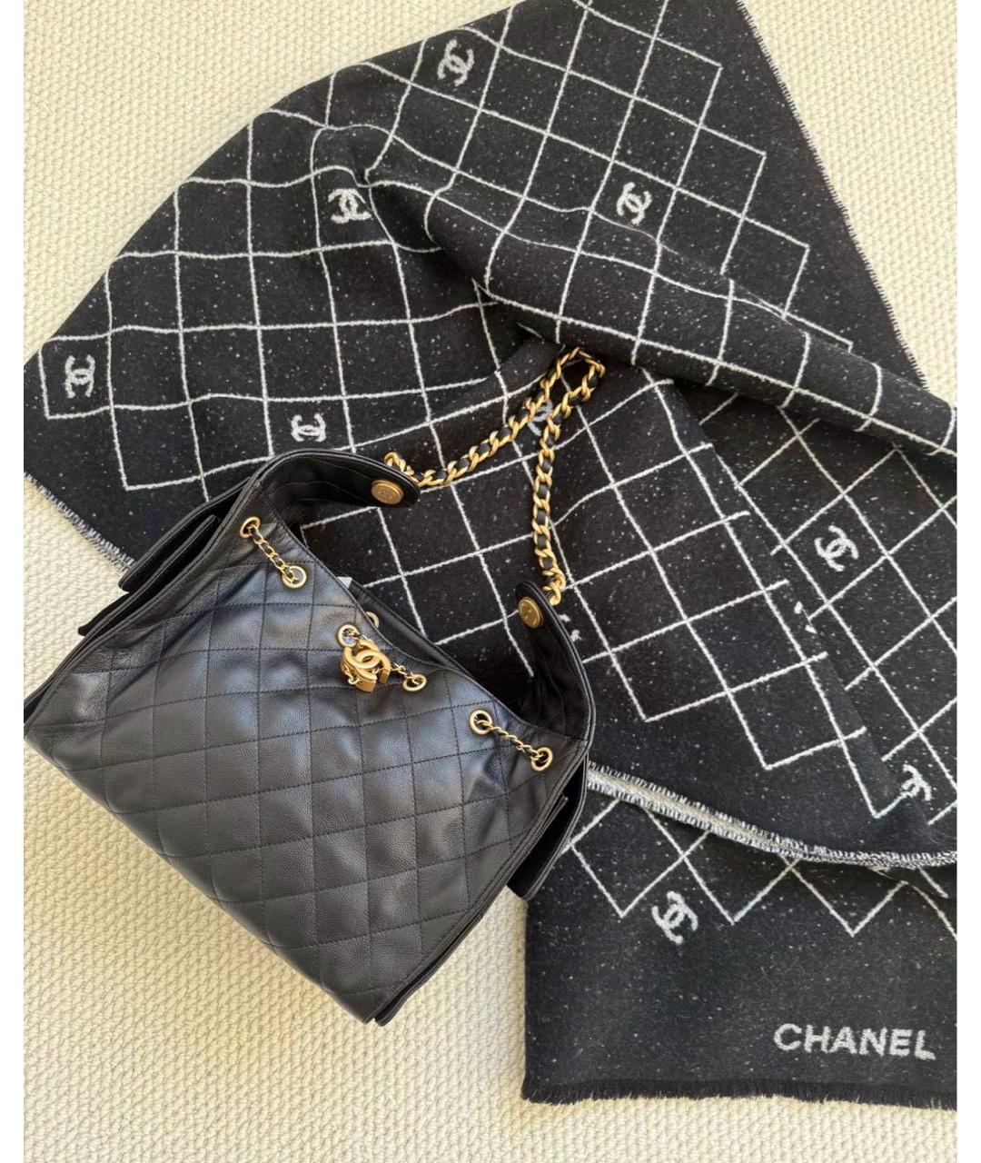 CHANEL Черный шарф, фото 5