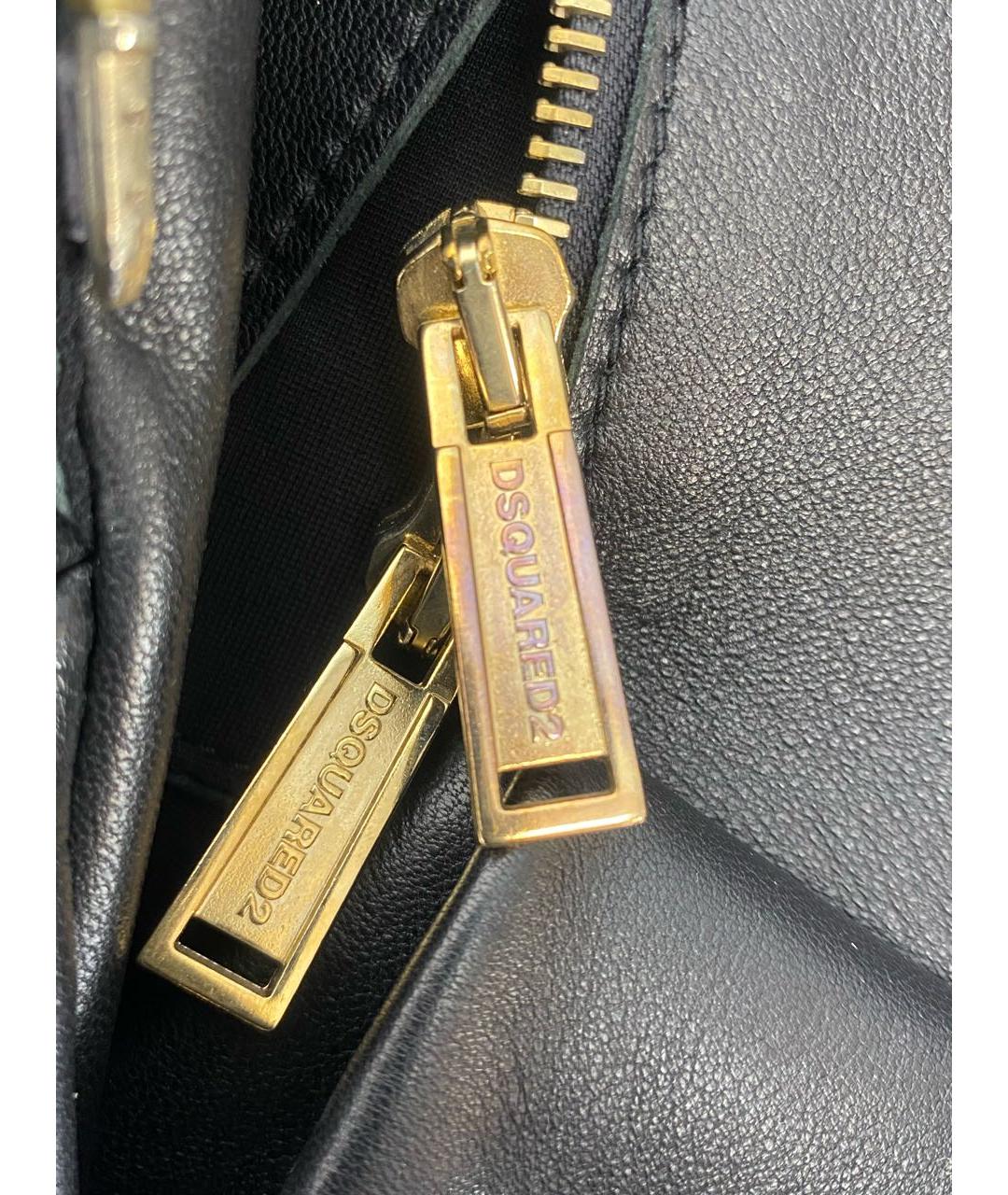 DSQUARED2 Черная кожаная куртка, фото 7