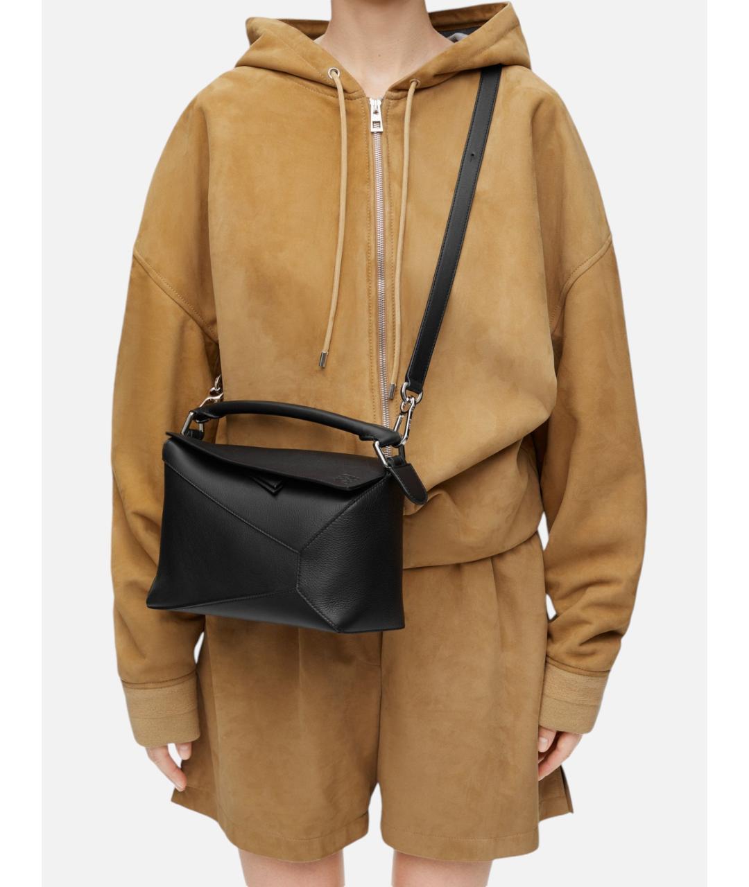 LOEWE Черная кожаная сумка тоут, фото 3