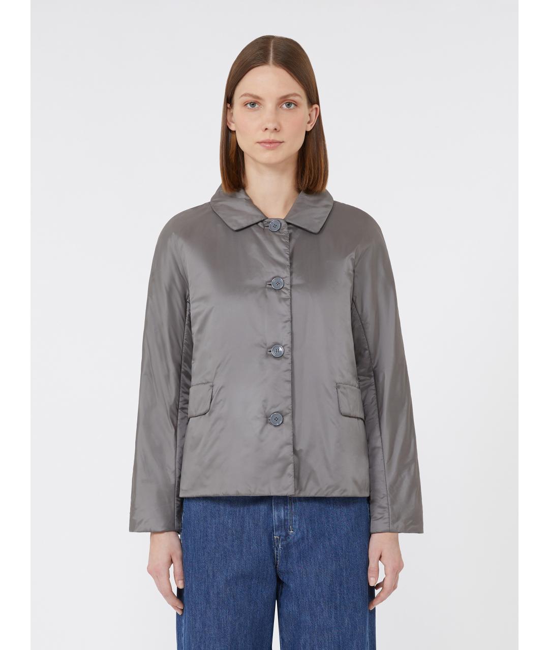 MAX MARA THE CUBE Серая полиэстеровая куртка, фото 2