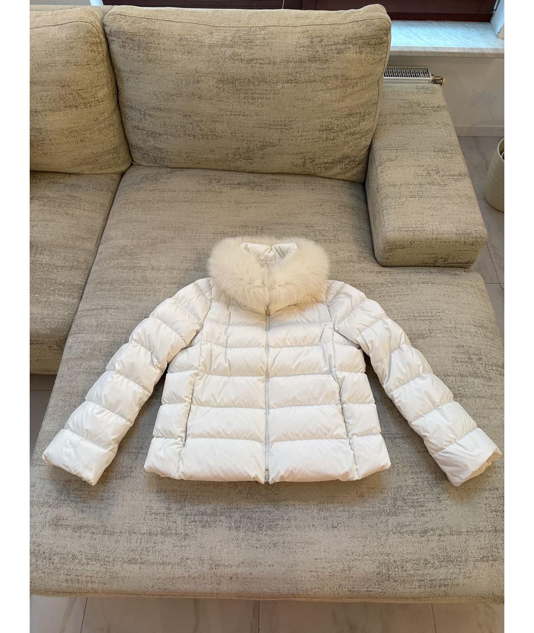 HERNO Белый полиэстеровый пуховик, фото 9