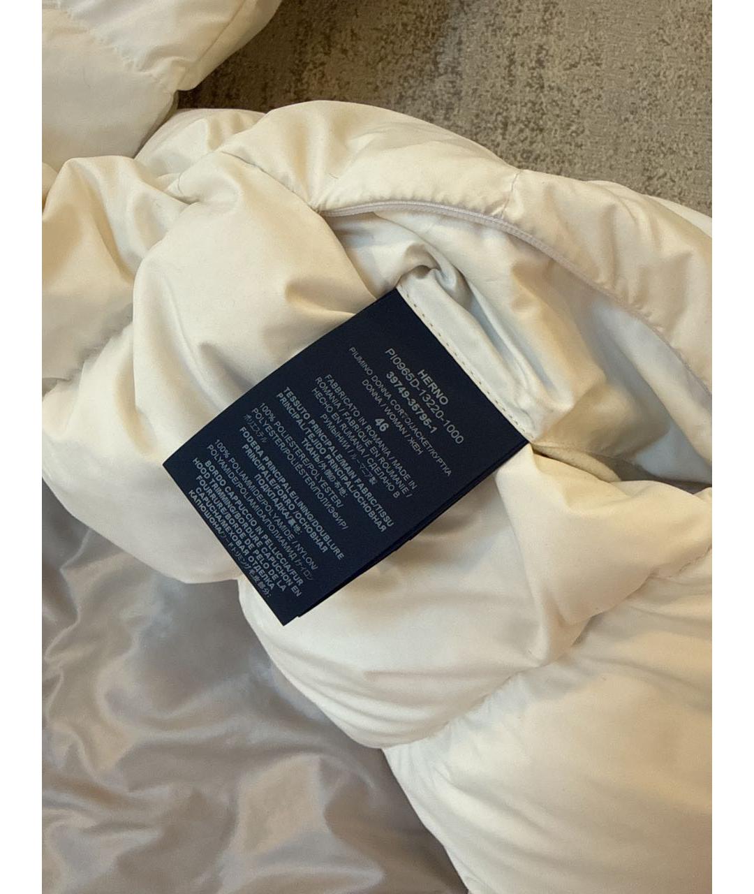 HERNO Белый полиэстеровый пуховик, фото 7