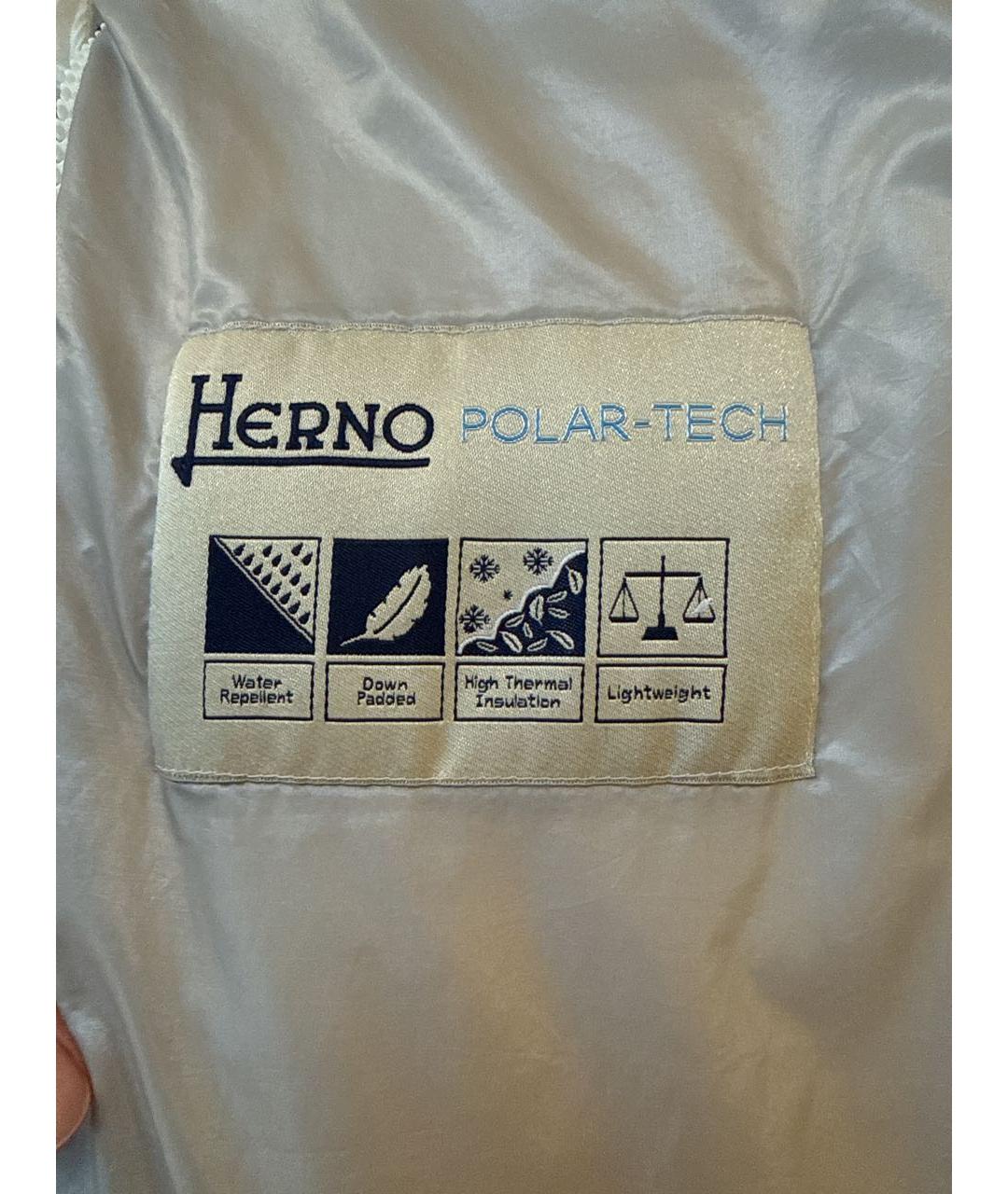HERNO Белый полиэстеровый пуховик, фото 5