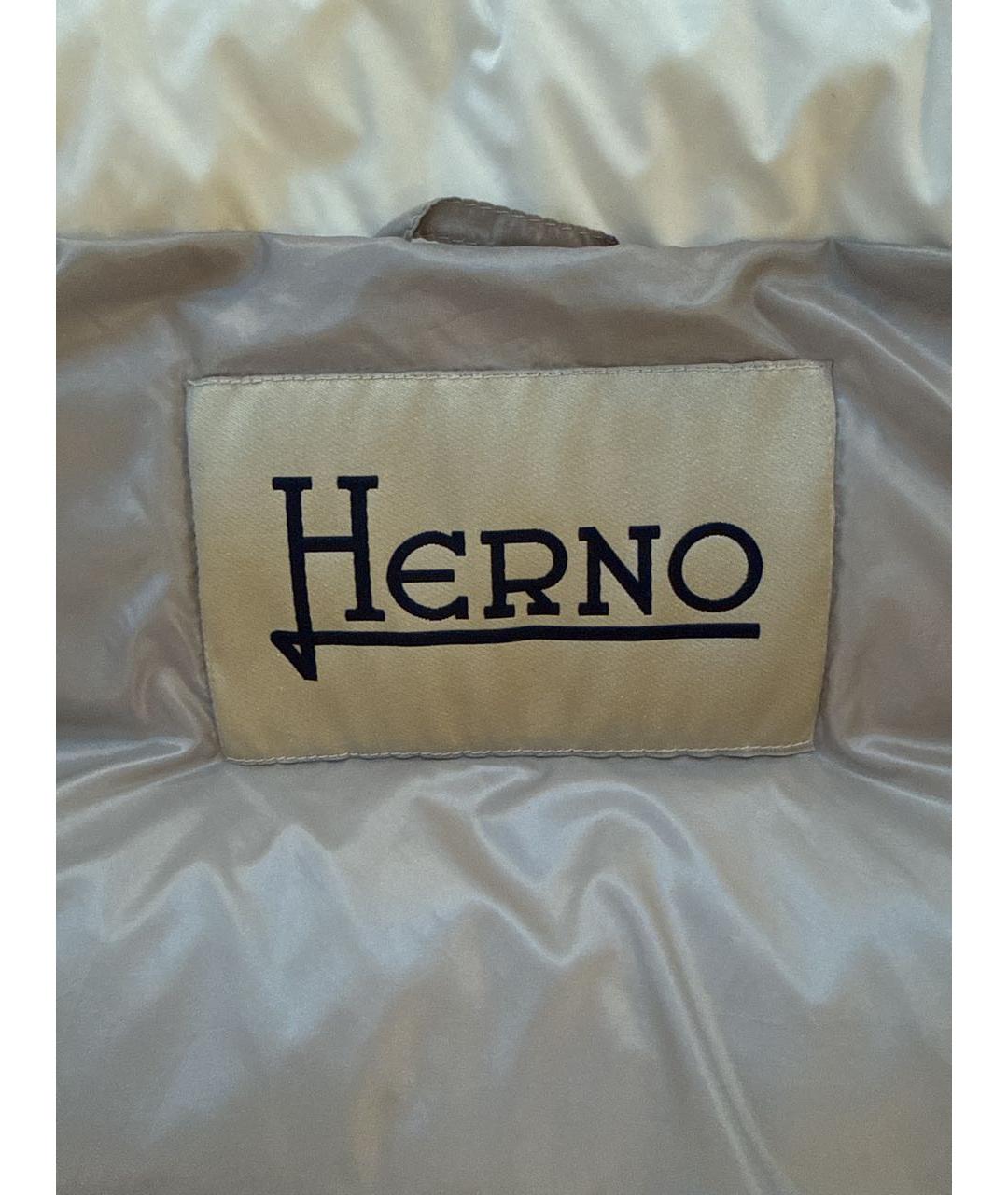 HERNO Белый полиэстеровый пуховик, фото 6