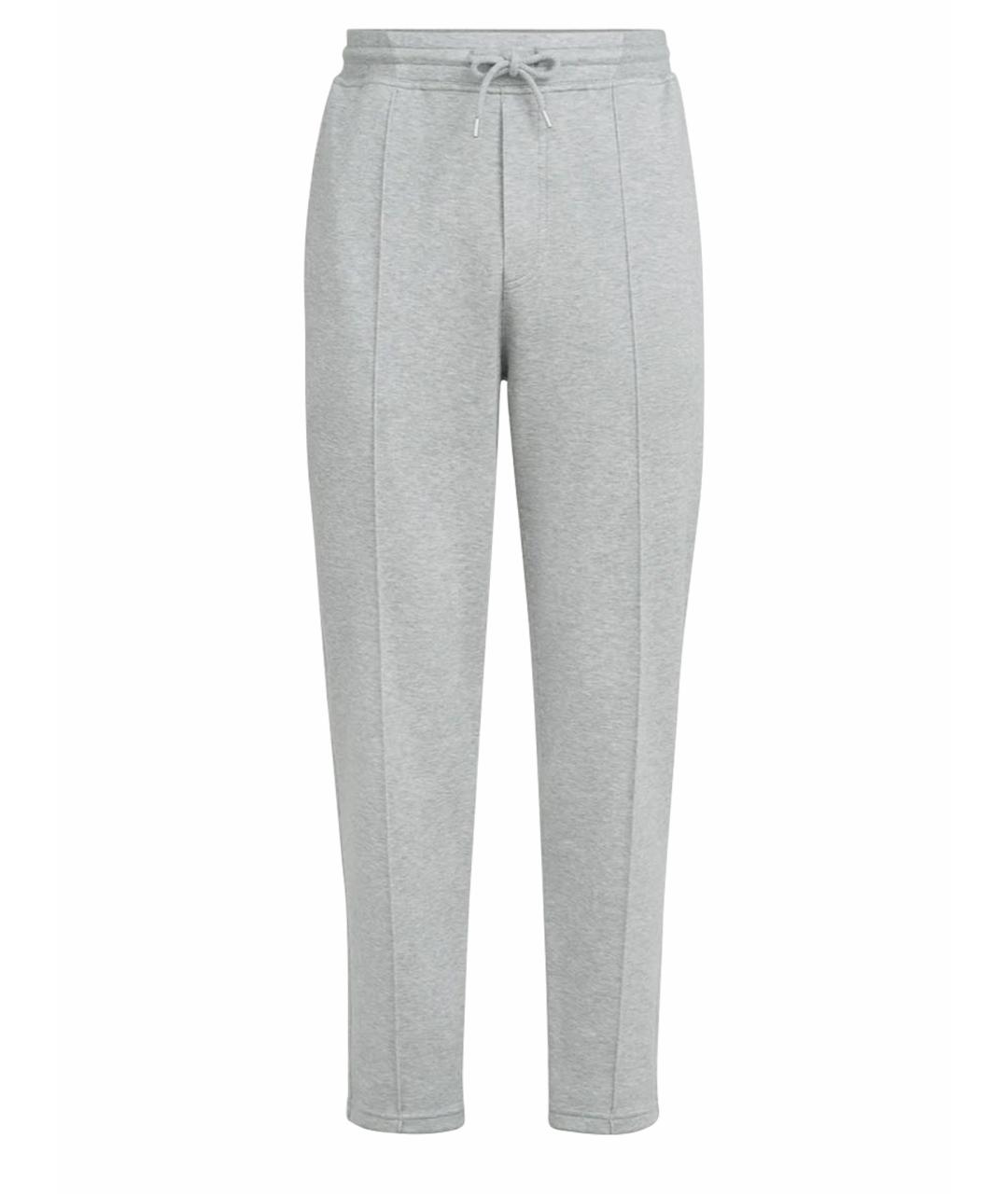 BRUNELLO CUCINELLI Серые хлопковые повседневные брюки, фото 1