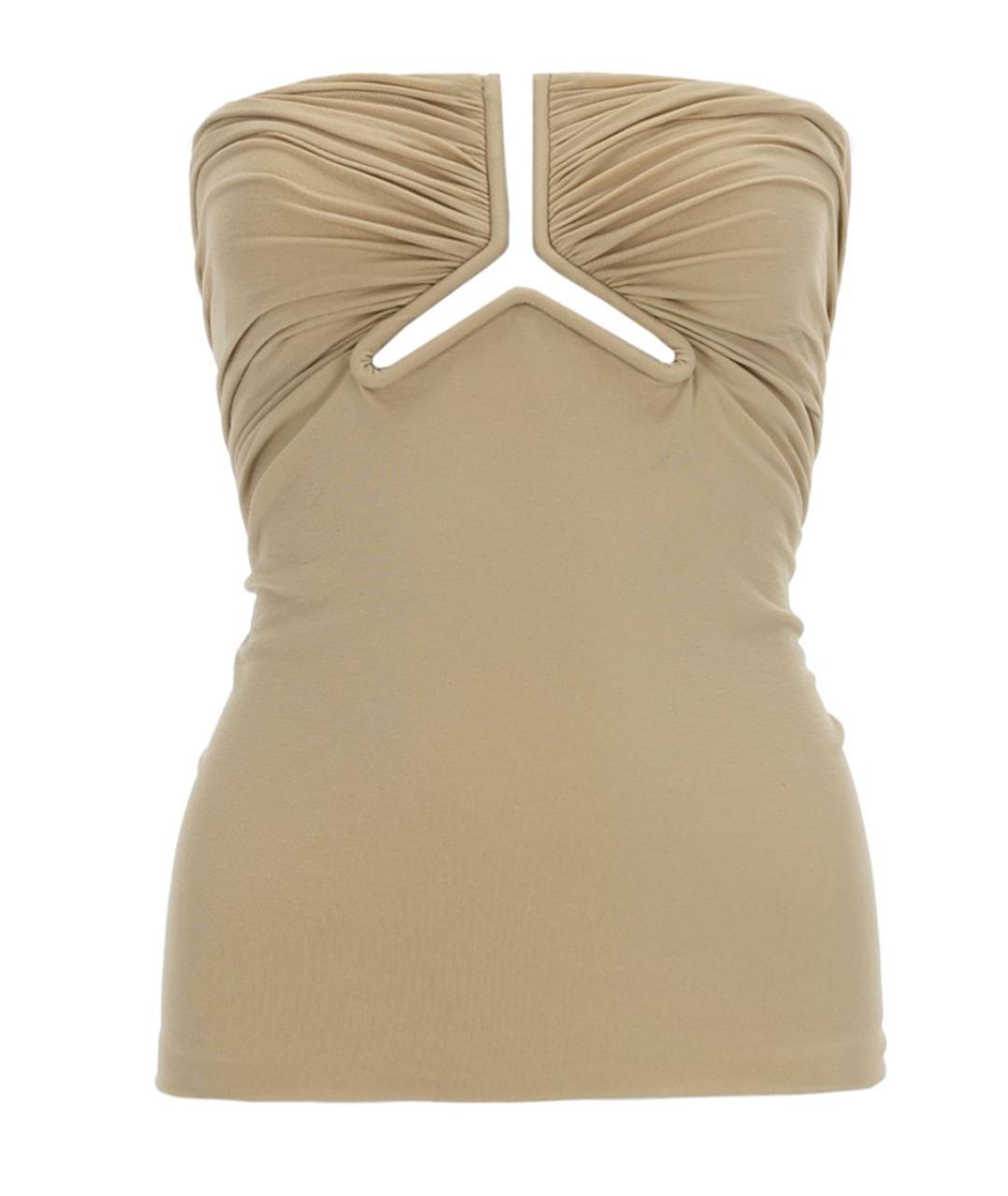 RICK OWENS Бежевая полиамидовая майка, фото 1