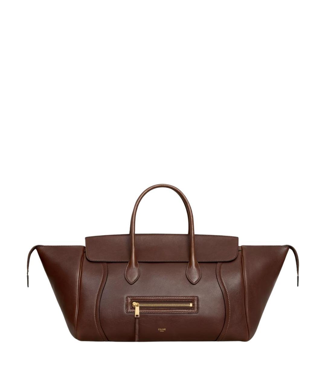 CELINE Коричневая кожаная сумка тоут, фото 1