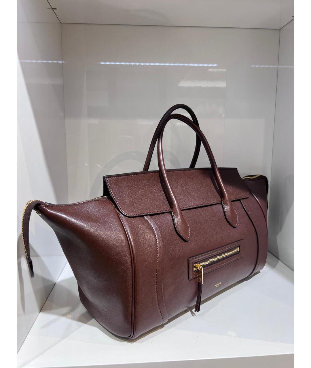 CELINE Коричневая кожаная сумка тоут, фото 3