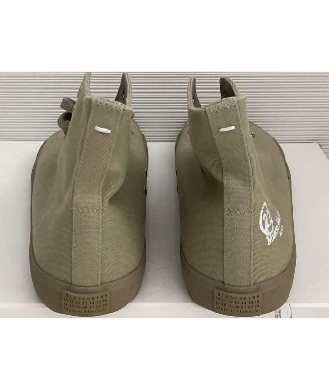 MAISON MARGIELA Хаки текстильные высокие кроссовки / кеды, фото 4