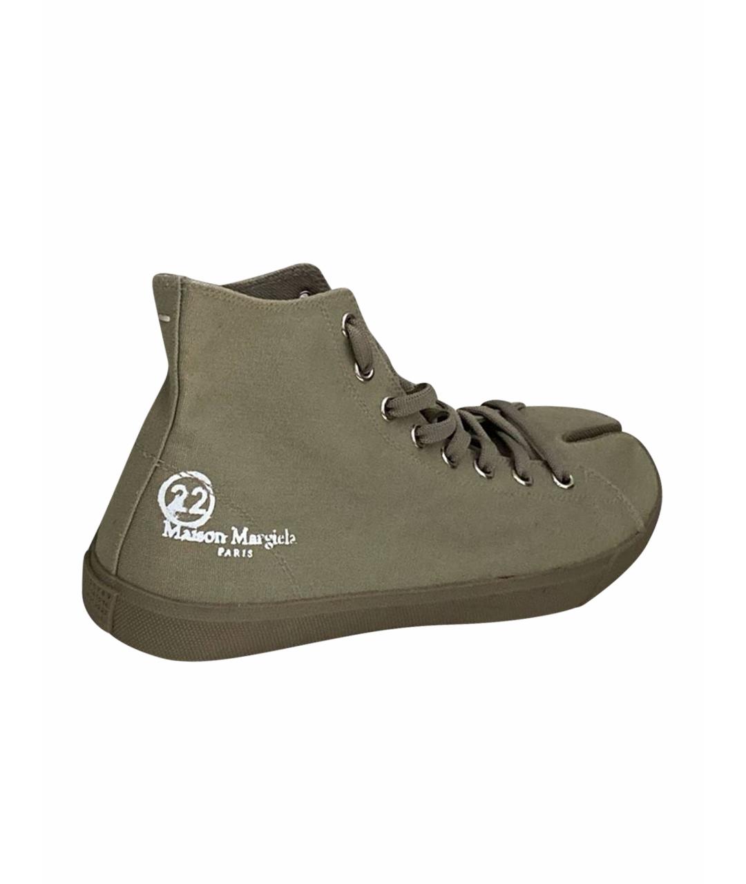 MAISON MARGIELA Хаки текстильные высокие кроссовки / кеды, фото 1