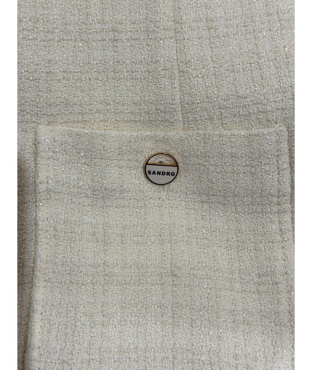 SANDRO Бежевое хлопковое повседневное платье, фото 4