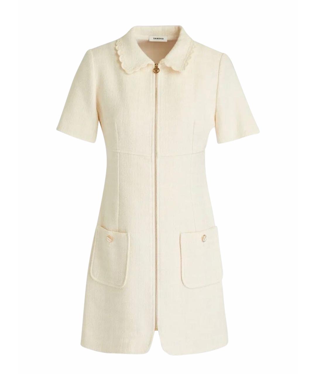 SANDRO Бежевое хлопковое повседневное платье, фото 1