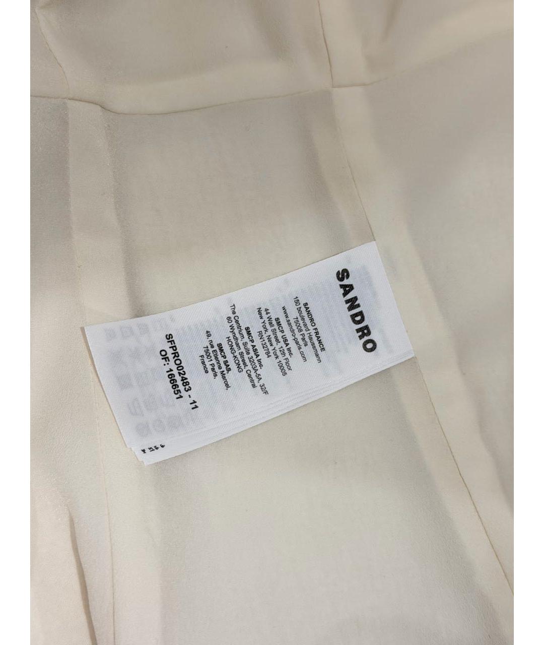 SANDRO Бежевое хлопковое повседневное платье, фото 8