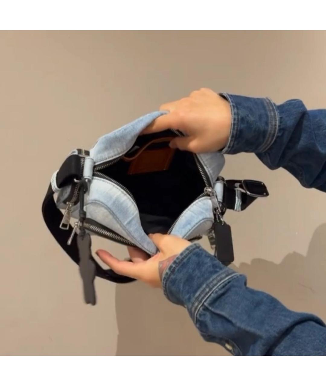 COACH Голубая деним сумка через плечо, фото 6