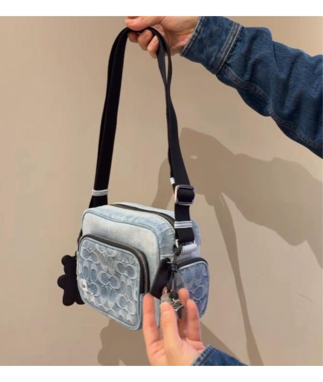 COACH Голубая деним сумка через плечо, фото 7