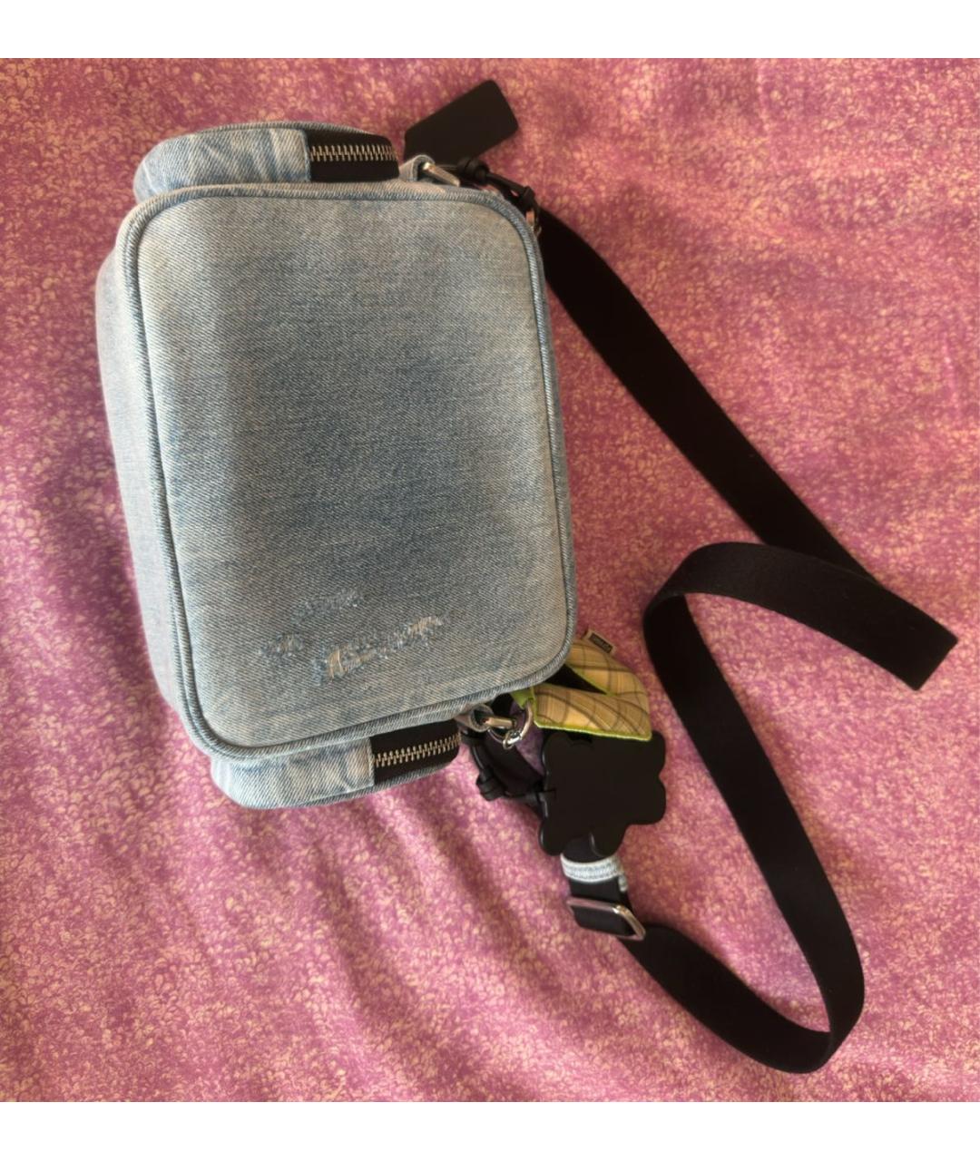 COACH Голубая деним сумка через плечо, фото 5