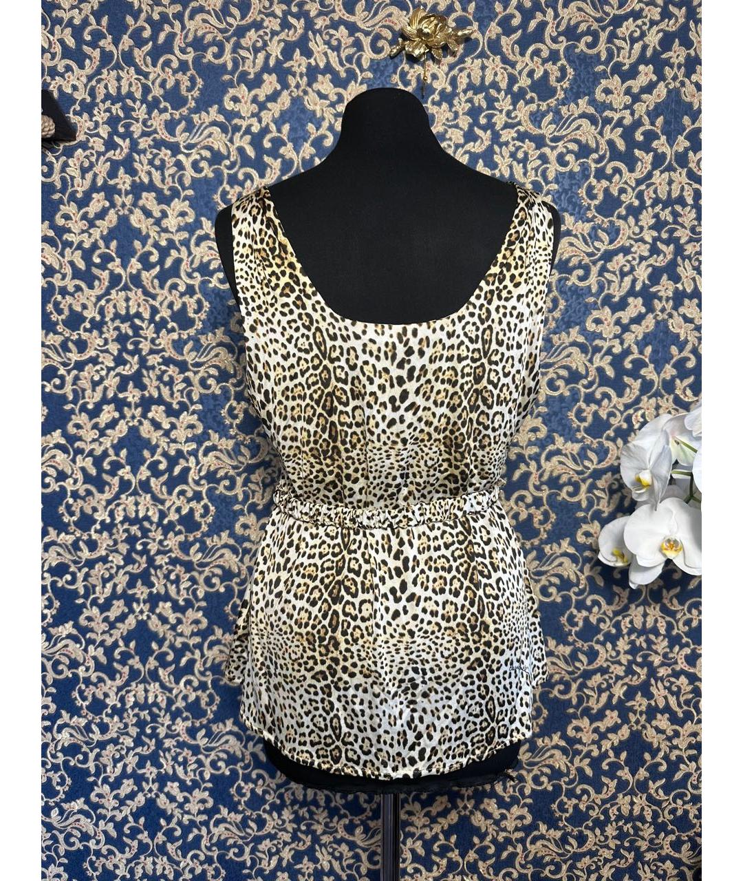 ROBERTO CAVALLI Бежевая вискозная блузы, фото 2