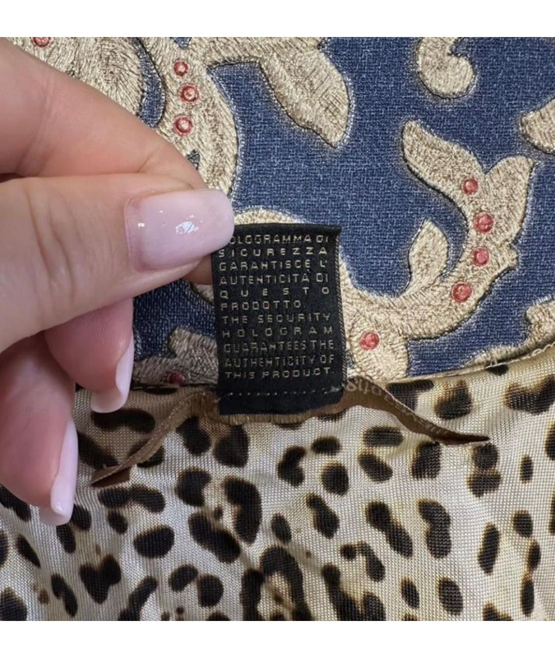 ROBERTO CAVALLI Бежевая вискозная блузы, фото 6