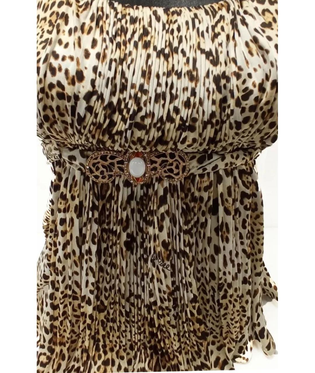 ROBERTO CAVALLI Бежевая вискозная блузы, фото 4