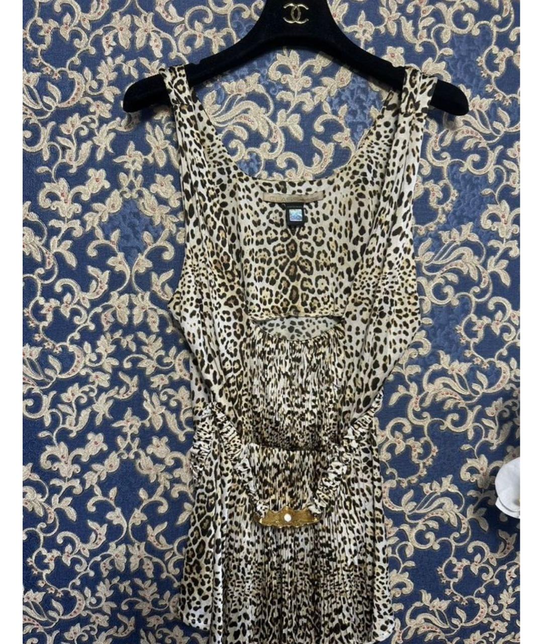 ROBERTO CAVALLI Бежевая вискозная блузы, фото 3