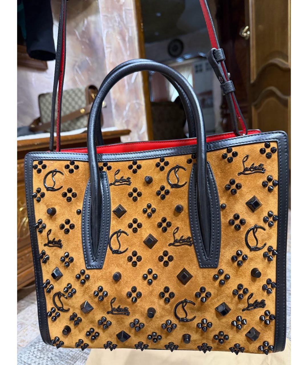 CHRISTIAN LOUBOUTIN Коричневая кожаная сумка через плечо, фото 2