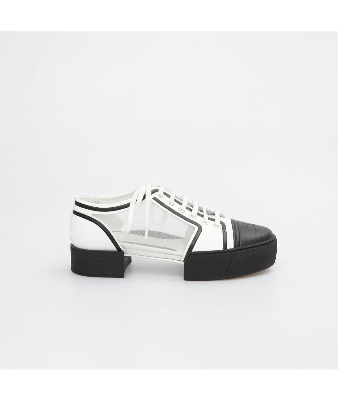 CHANEL Белые кожаные брогги и оксфорды, фото 5