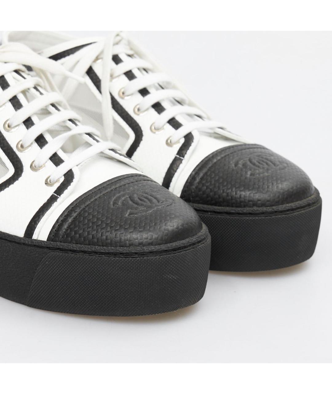 CHANEL Белые кожаные брогги и оксфорды, фото 4