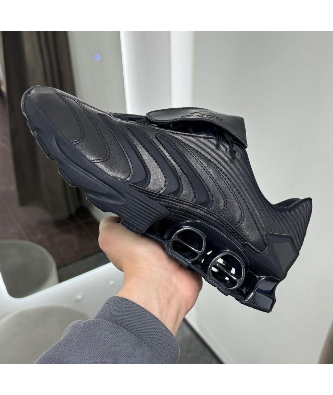 ADIDAS Черные кожаные низкие кроссовки / кеды, фото 4