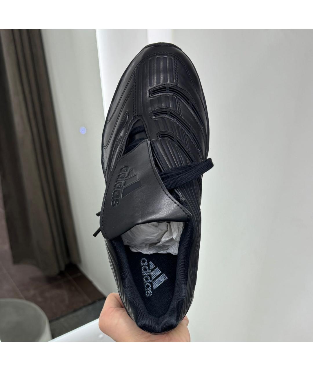 ADIDAS Черные кожаные низкие кроссовки / кеды, фото 3