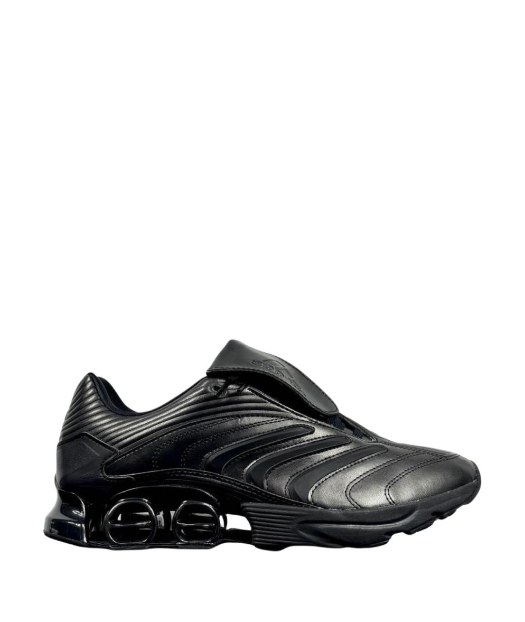 ADIDAS Черные кожаные низкие кроссовки / кеды, фото 1