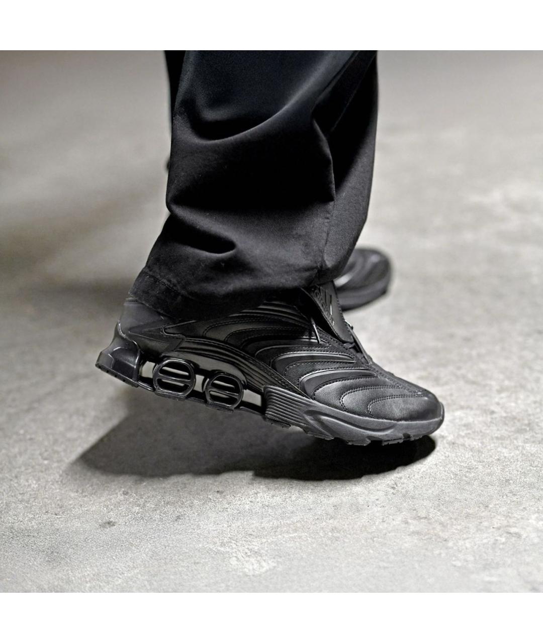 ADIDAS Черные кожаные низкие кроссовки / кеды, фото 7