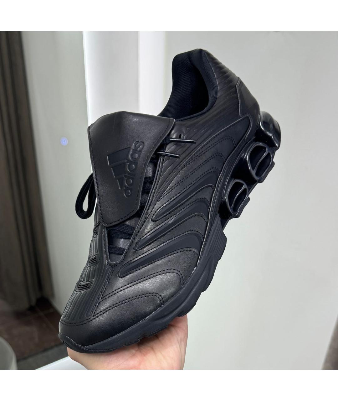 ADIDAS Черные кожаные низкие кроссовки / кеды, фото 2