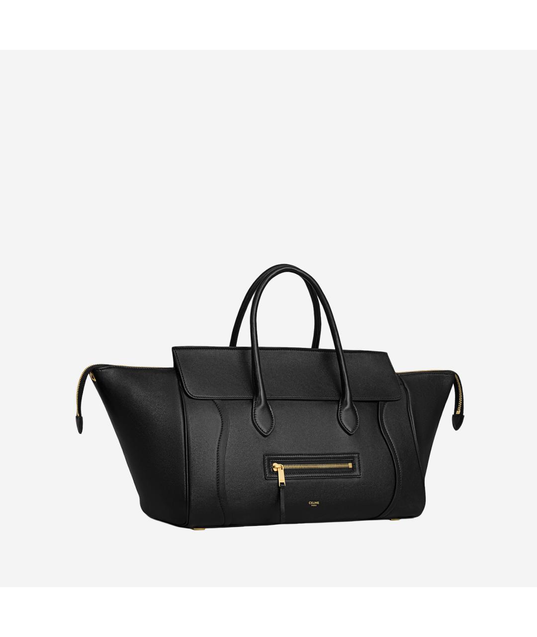 CELINE Черная кожаная сумка тоут, фото 2