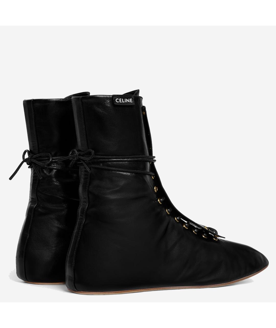 CELINE Черные кожаные ботинки, фото 3