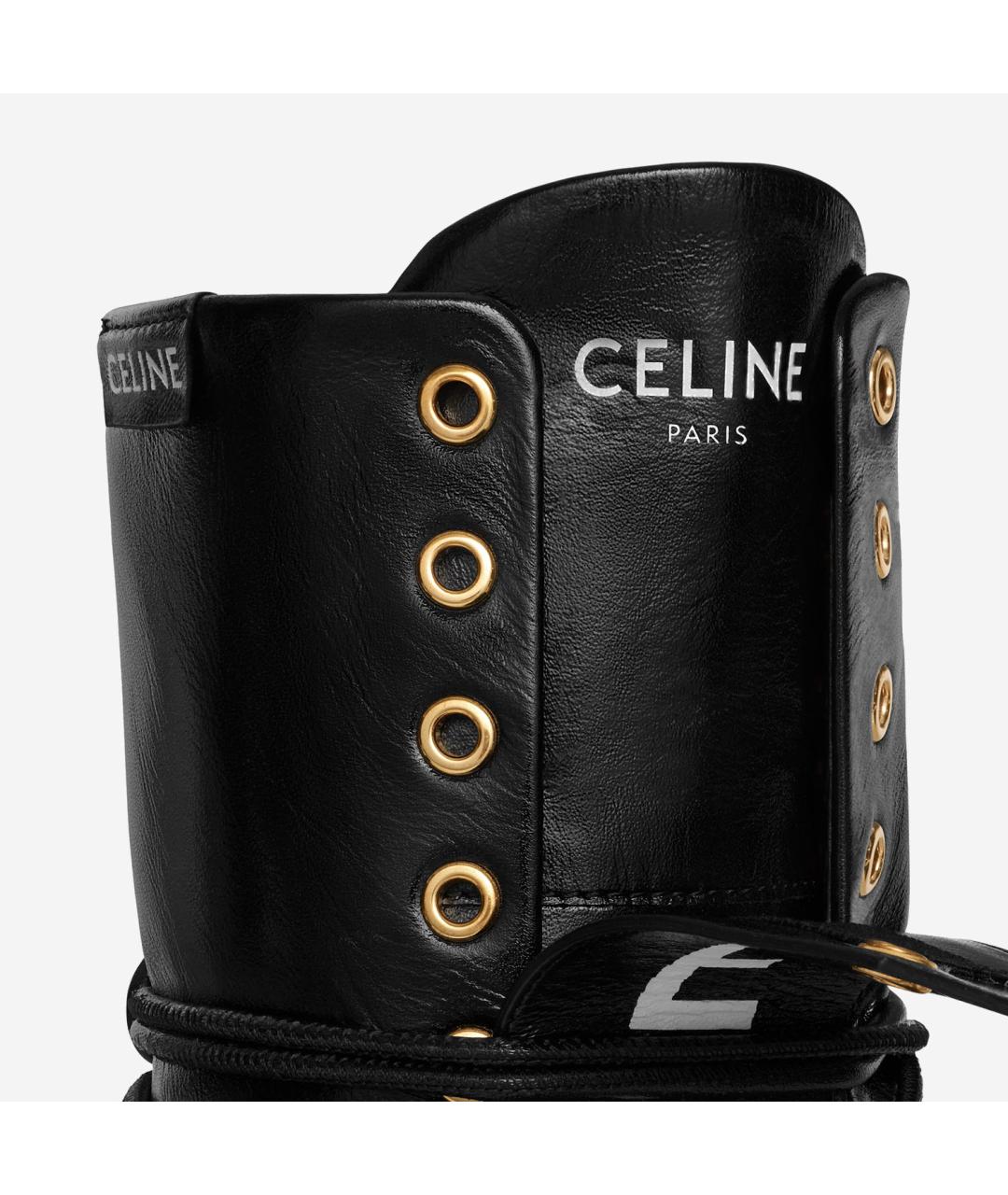CELINE Черные кожаные ботинки, фото 4