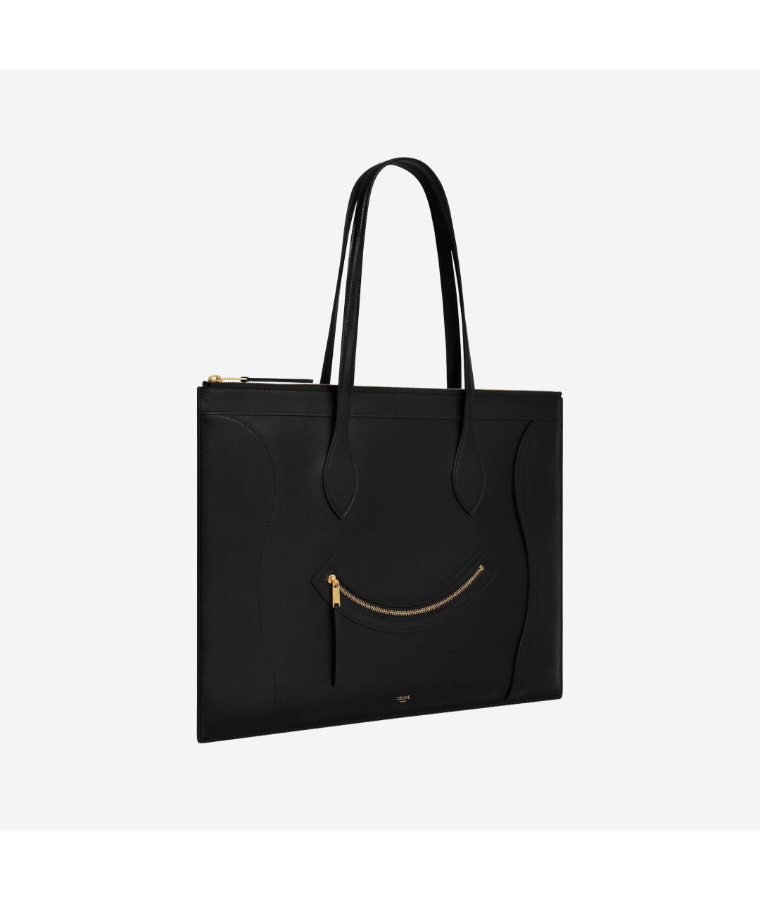 CELINE Черная кожаная сумка тоут, фото 2
