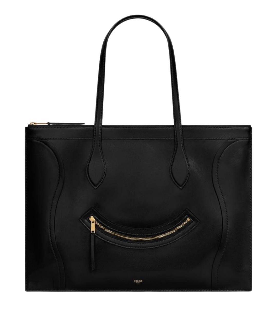 CELINE Черная кожаная сумка тоут, фото 1