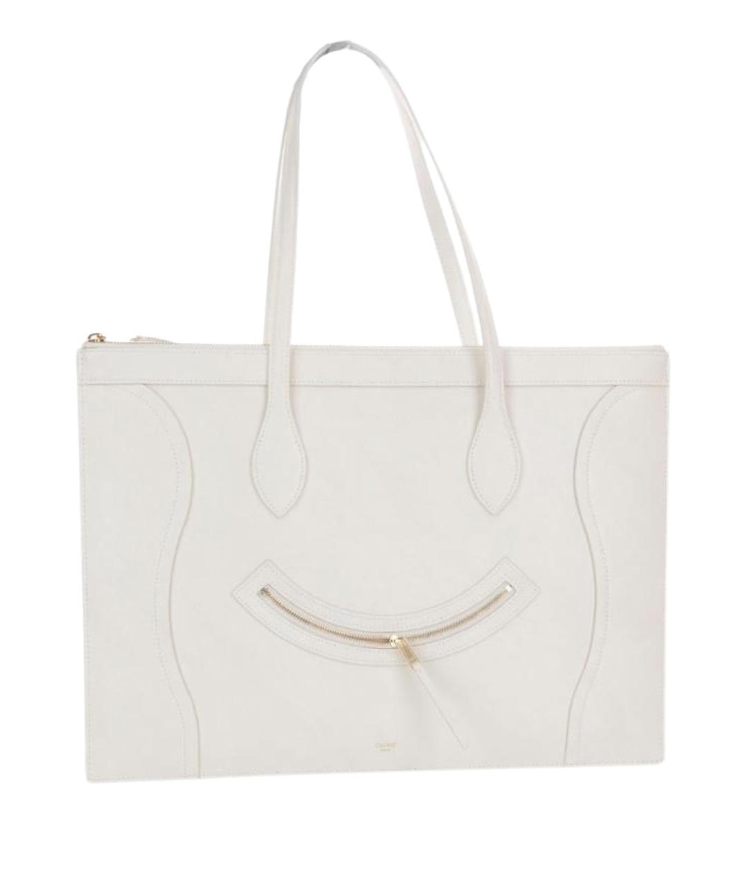 CELINE Белая кожаная сумка тоут, фото 1