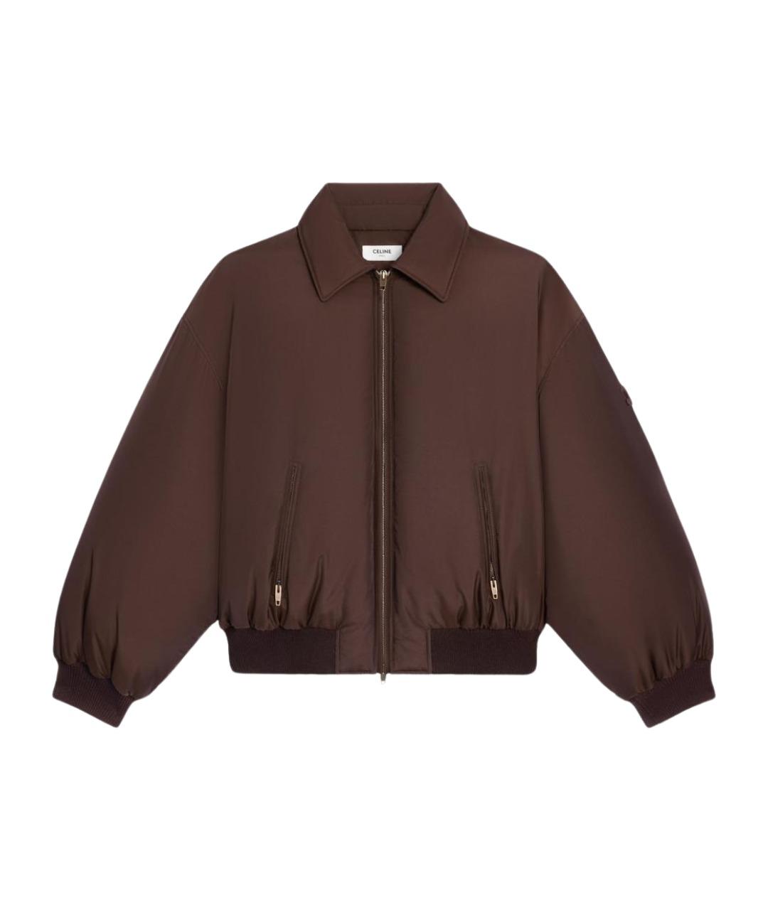 CELINE Коричневая полиамидовая куртка, фото 1