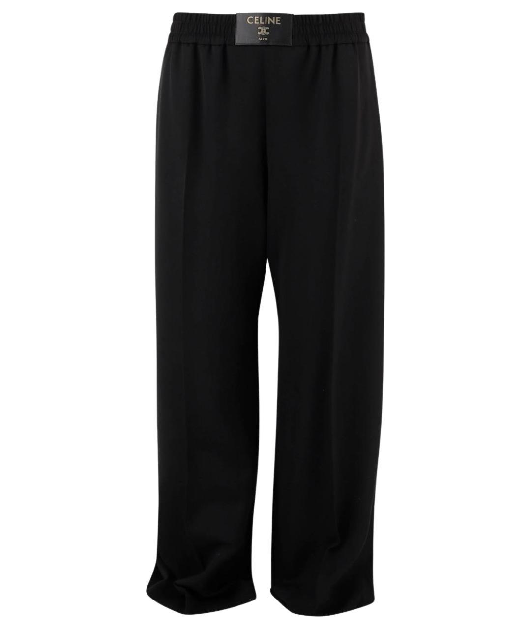 CELINE Черные шерстяные прямые брюки, фото 1