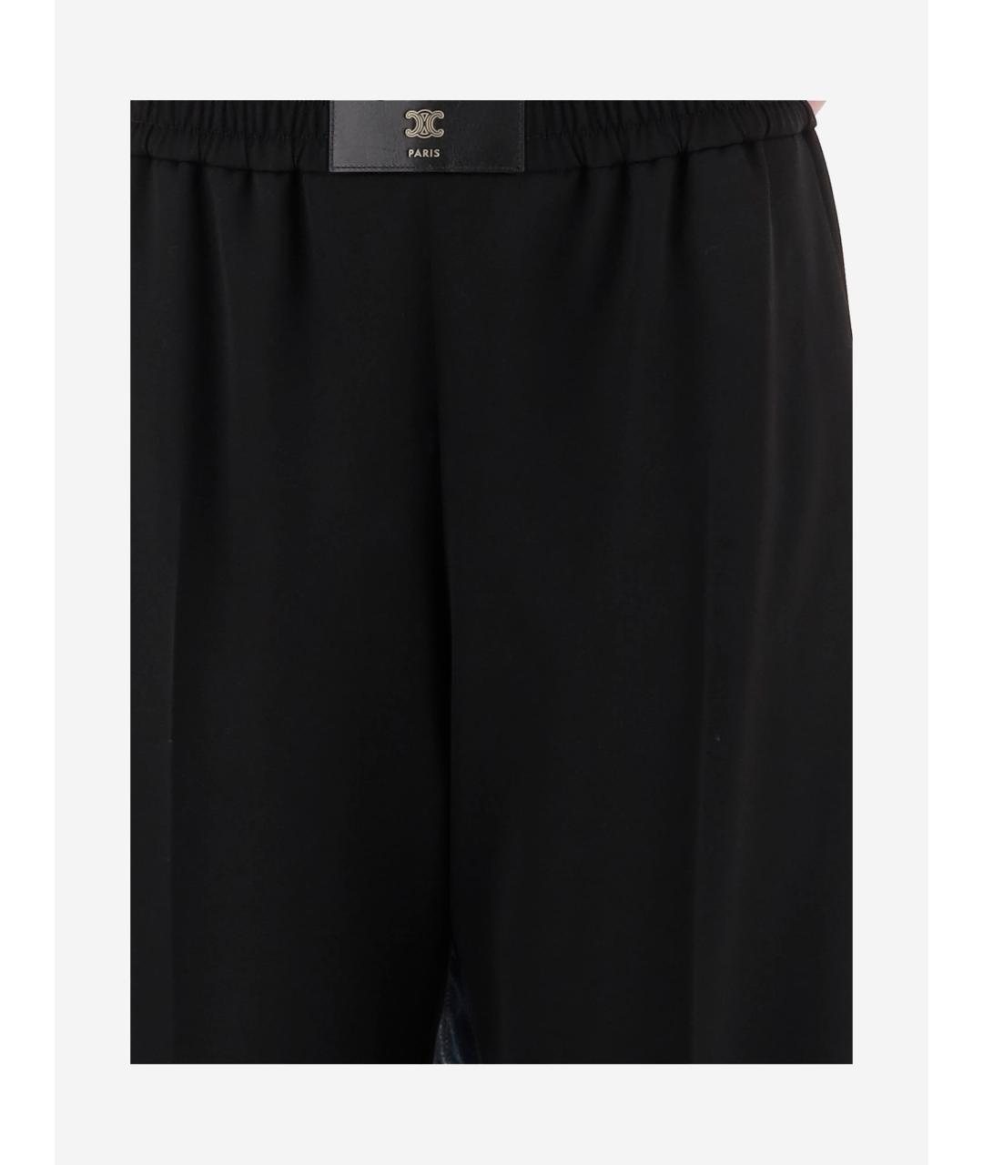 CELINE Черные шерстяные прямые брюки, фото 3