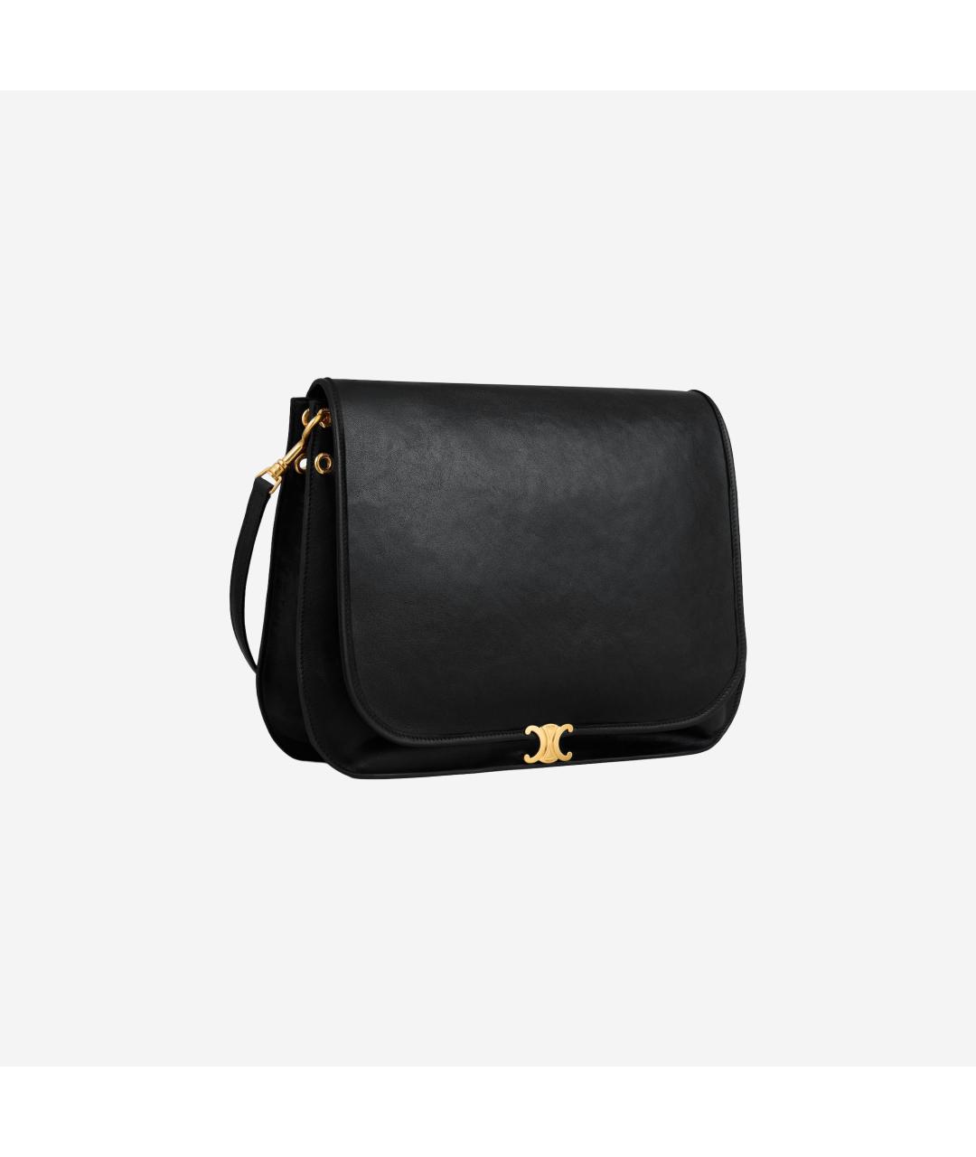 CELINE Черная кожаная сумка через плечо, фото 2