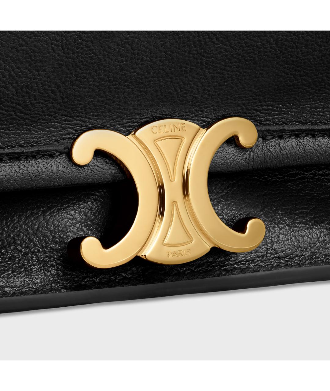 CELINE Черная кожаная сумка через плечо, фото 4