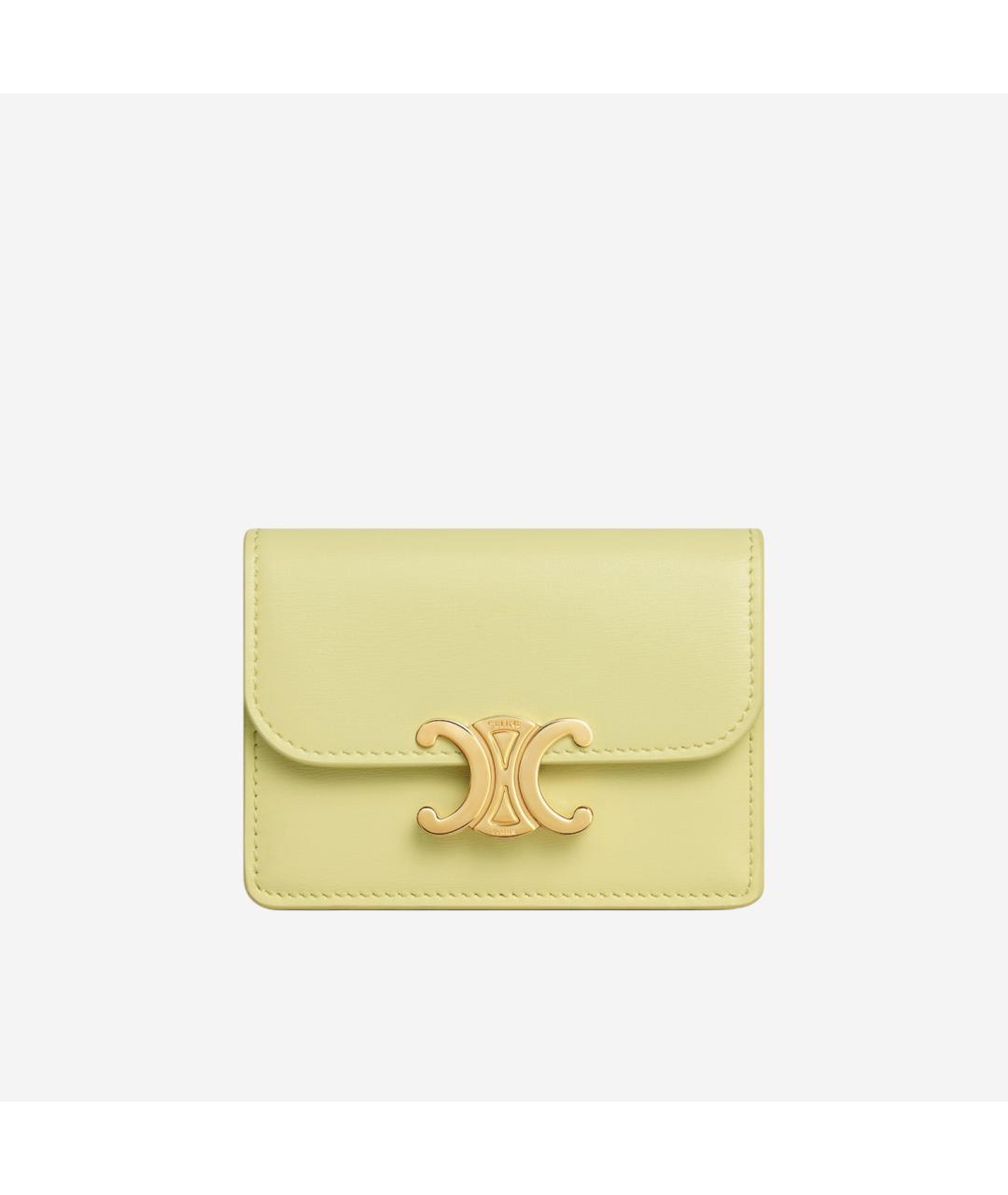 CELINE Желтый кожаный кошелек, фото 5